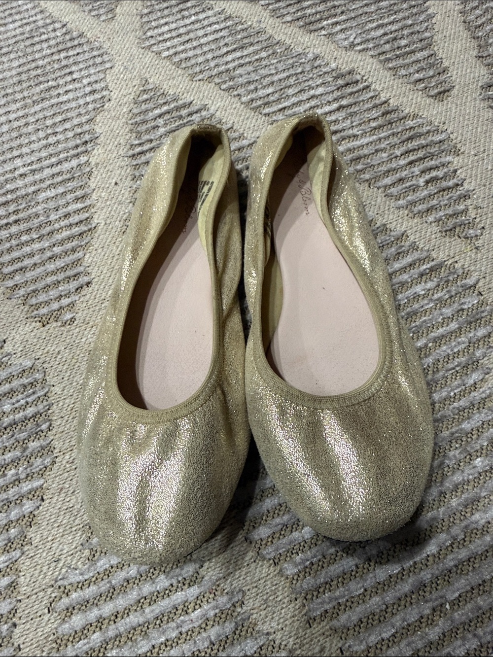 Girls' Sparkle Gold Ballet Flats - Dress Shoes
